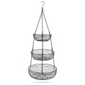 3-Tier Wire Basket Storage Stand For Fruit Vegetables Household Items Tiered Stand Baskets for Kitchen Organization